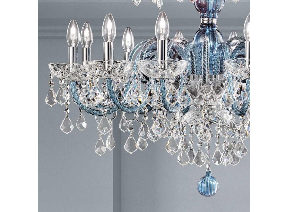 18-lichts kroonluchter in Venetiaans glas en metaal Klassiek - Florentijnse stijl
