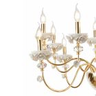 Klassieke 24-lichts kroonluchter in porselein en luxe geblazen glas - Eteria Viadurini