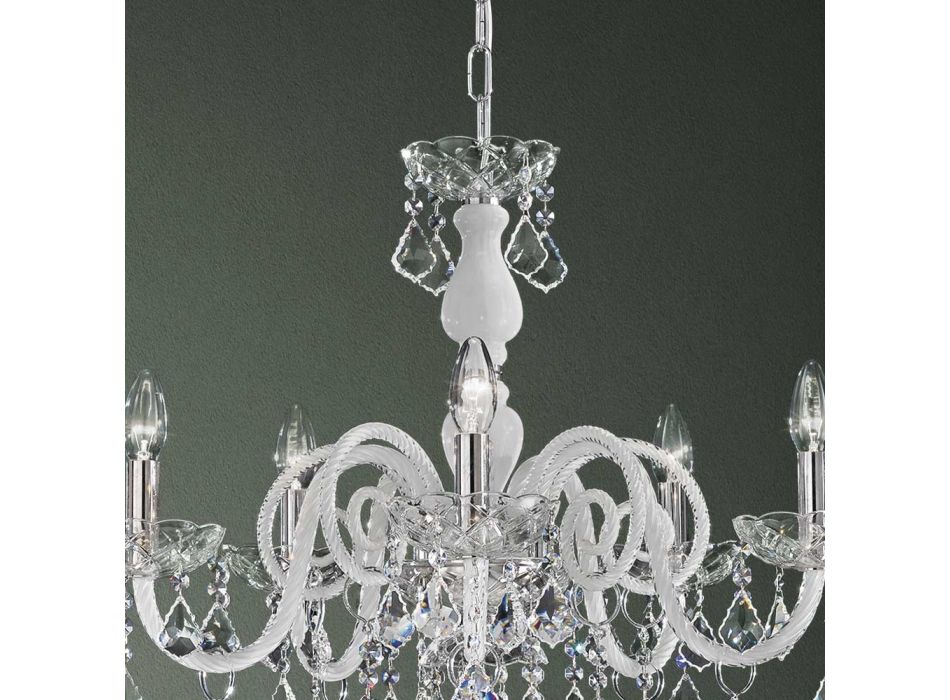 5-lichts kroonluchter in Venetiaans glas en metaal Klassiek - Florentijnse stijl Viadurini