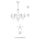 5-lichts kroonluchter in Venetiaans glas en metaal Klassiek - Florentijnse stijl Viadurini