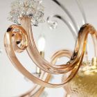6 lichts kroonluchter in geblazen glas en klassiek luxe kristal - Cassea Viadurini