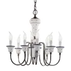 Kroonluchter 8 Lichts Artisan Handbeschilderd Keramiek en Messing - Sanremo Viadurini