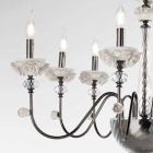 Klassieke 8-lichts kroonluchter in porselein en luxe geblazen glas - Eteria Viadurini