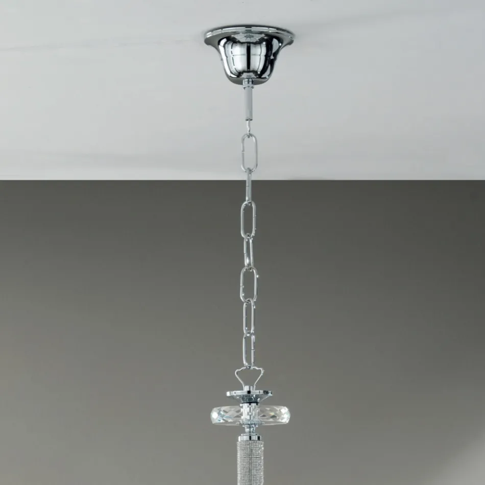 Kroonluchter 8 Lichts Klassiek Italiaans Glas Handgemaakt Teal - Similo Viadurini