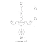 8 lichts kroonluchter in Venetië glas en metaal gemaakt in Italië - Focarino Viadurini