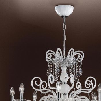 8-lichts kroonluchter in Venetiaans glas Gemaakt in Italië Klassiek - Florentine