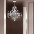 8-lichts kroonluchter in Venetiaans glas Gemaakt in Italië Klassiek - Florentine Viadurini