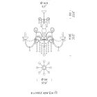 8-lichts kroonluchter in Venetiaans glas Gemaakt in Italië Klassiek - Florentine Viadurini
