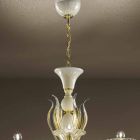 15 lichts kroonluchter in wit en goud Venetiaans glas, gemaakt in Italië - Agustina Viadurini