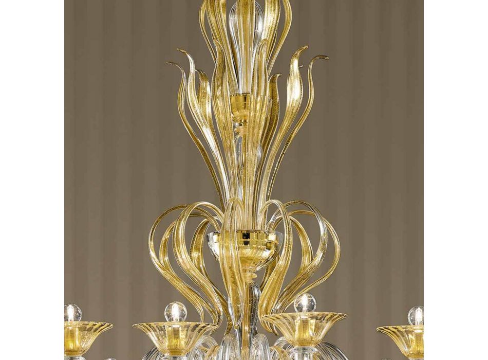 16 lichts handgemaakte Venetiaanse glazen kroonluchter, gemaakt in Italië - Agustina