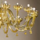16 lichts kroonluchter in Venetiaans glas en goud, handgemaakt in Italië - Regina Viadurini