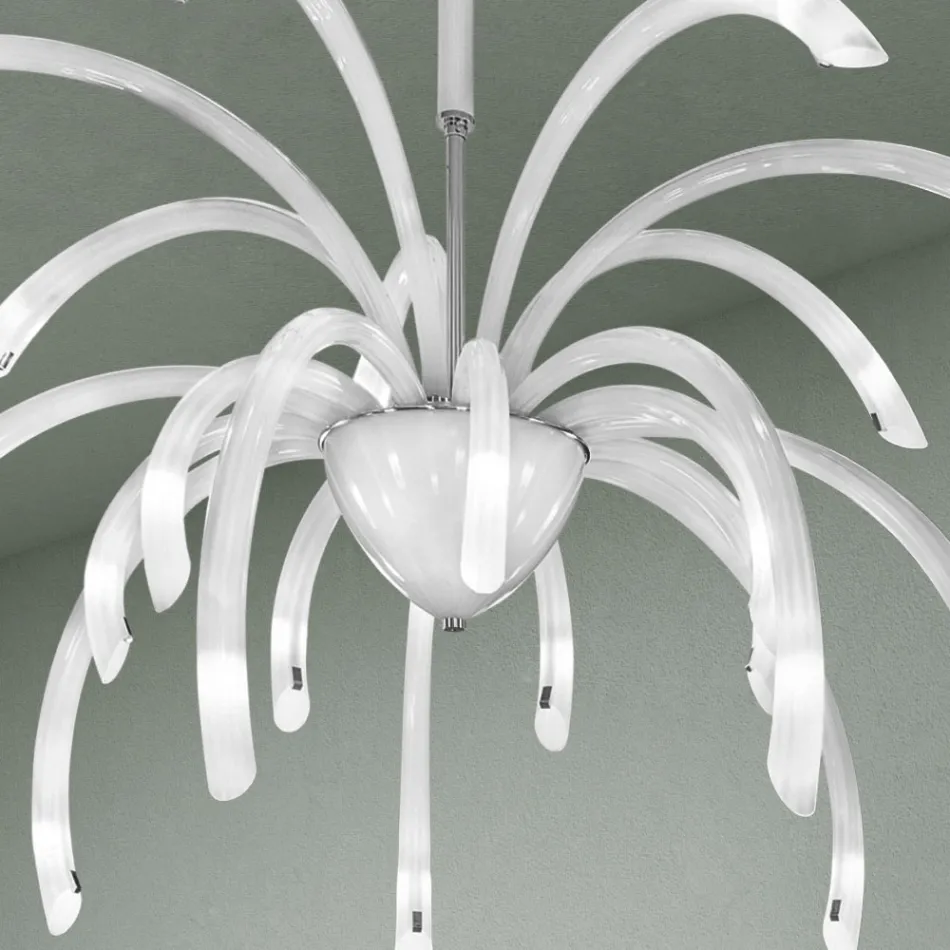 21 lichts Venetiaanse glazen kroonluchter handgemaakt in Italië - Jason Viadurini