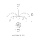 21 lichts Venetiaanse glazen kroonluchter handgemaakt in Italië - Jason Viadurini
