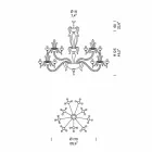 Kroonluchter met 27 lampjes in wit Venetië-glas, handgemaakt in Italië - Regina Viadurini