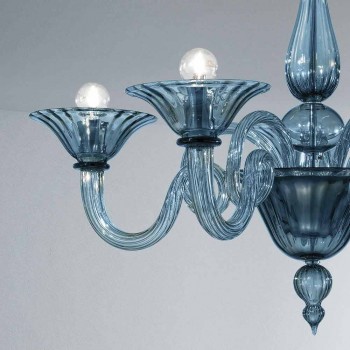 5 Lichts Artisan Glazen Kroonluchter uit Venetië, Made in Italy - Margherita