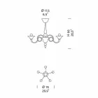 5 Lichts Artisan Glazen Kroonluchter uit Venetië, Made in Italy - Margherita Viadurini