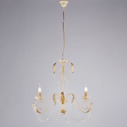Kroonluchter met 5 lampen in metaal en kristal voor een dramatische verlichting – Perla Viadurini