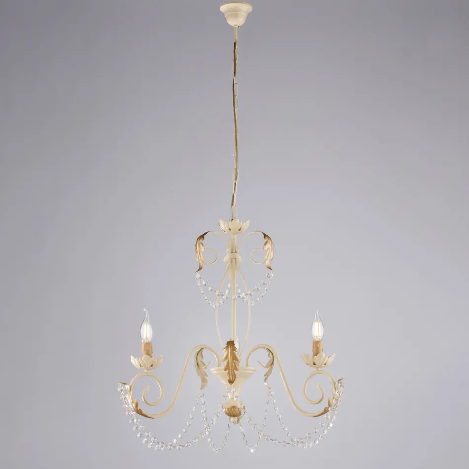 Kroonluchter met 5 lampen in metaal en kristal voor een dramatische verlichting – Perla Viadurini