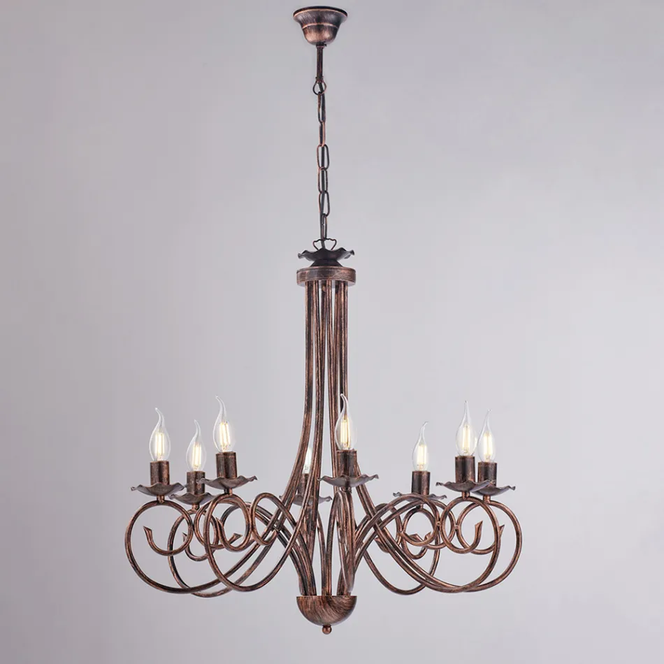 Vijflichts kroonluchter van metaal en glas voor een evenwichtig en diffuus licht – Laguna Viadurini