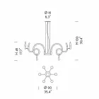 6 Lichte handgemaakte Venetiaanse glazen kroonluchter gemaakt in Italië - Bernadette Viadurini