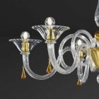 6 Lichte handgemaakte Venetiaanse glazen kroonluchter, gemaakt in Italië - Margherita Viadurini