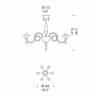 6 Lichte handgemaakte Venetiaanse glazen kroonluchter, gemaakt in Italië - Margherita Viadurini