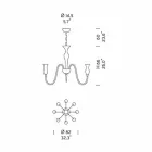 Ambachtelijke 8-lichts kroonluchter in gerookt Venetiaans glas gemaakt in Italië - Vittoria Viadurini