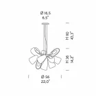 9-lichts Venetiaanse glazen kroonluchter, handgemaakt in Italië - Diamonique Viadurini