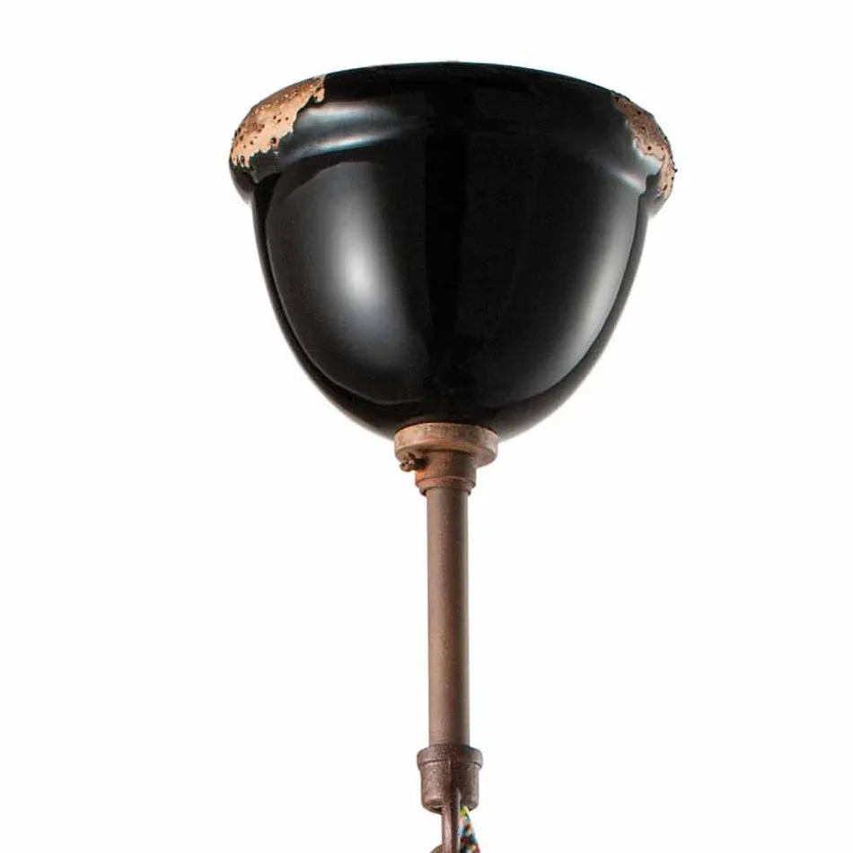 Kroonluchter bell vintage keramiek en metallo Angela Ferroluce Viadurini