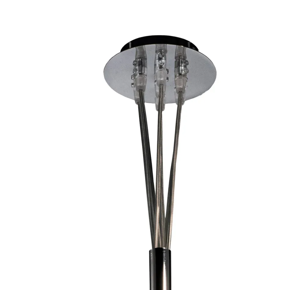 Althea kroonluchter met zeven lampen in gepolijst of satijnglas, gemaakt in Italië. Viadurini