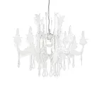 Hanglamp van satijnwit plexiglas, gemaakt in Italië - Luca Viadurini