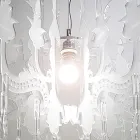 Hanglamp van satijnwit plexiglas, gemaakt in Italië - Luca Viadurini