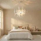 Hanglamp van satijnwit plexiglas, gemaakt in Italië - Luca Viadurini