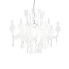 Hanglamp van satijnwit plexiglas, gemaakt in Italië - Luca Viadurini
