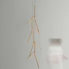 Hangkroonluchter met unieke houten rozet Made in Italy - Orlov Viadurini