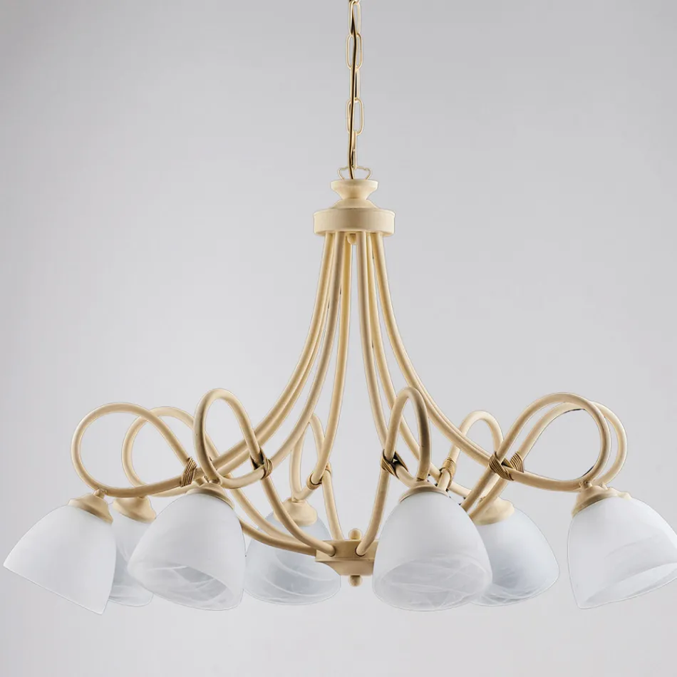 Cosmo hanglamp voor binnen, gemaakt van zwart metaal en glas Viadurini