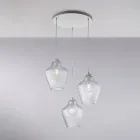 Alnitak 3-lichts hanglamp van zwart glas en metaal Viadurini