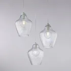 Alnitak 3-lichts hanglamp van zwart glas en metaal Viadurini