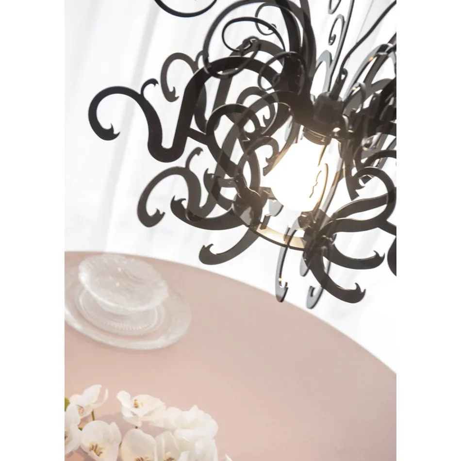 Hangkroonluchter in recyclebaar wit of zwart plexiglas - Sancho Viadurini