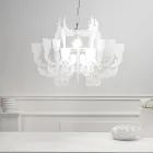 Hanglamp van satijnwit plexiglas, gemaakt in Italië - Gea Viadurini