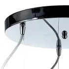 Drielichts kroonluchter met ronde stang van geblazen glas, gemaakt in Italië - Soffio Viadurini