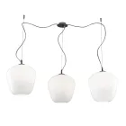 Grote, asymmetrische kroonluchter met drie lampen van geblazen glas, gemaakt in Italië - Elisia Viadurini