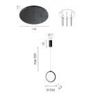 Goudgelakte metalen hangende kroonluchter met 8 LED-lampjes - cederhout Viadurini