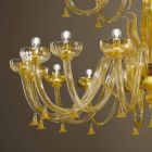 Handgemaakte kroonluchter met 28 lampen in Venetiaans glas en goud Made in Italy - Regina Viadurini