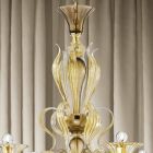 Artisan 6-lichts Venetiaanse glazen kroonluchter gemaakt in Italië - Agustina Viadurini