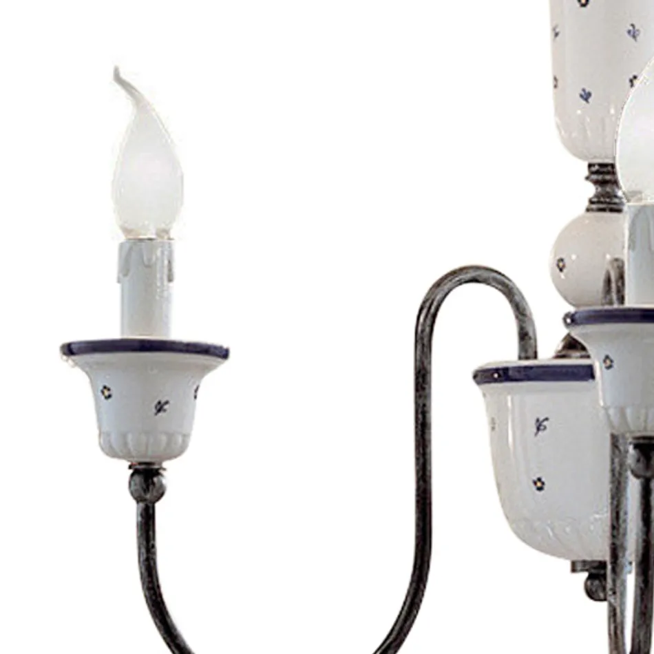 Handgemaakte keramische en antieke koperen kroonluchter - Sanremo Viadurini