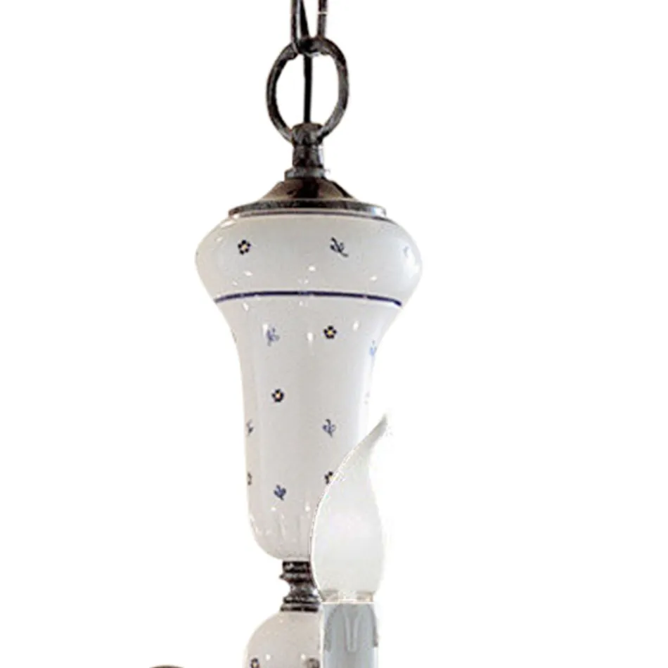 Handgemaakte keramische en antieke koperen kroonluchter - Sanremo Viadurini