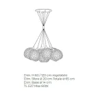 Handgemaakte kroonluchter van glas en metaal uit Venetië - Bolle Balloton Viadurini