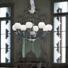 Handgemaakte Venetiaans glas en metalen kroonluchter gemaakt in Italië - Alison Viadurini