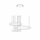 Witte design kroonluchter met metalen rozet Made in Italy - Slide Giotto Viadurini